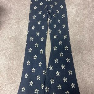 Altar'd State Navy Floral Knit Flare Leggings